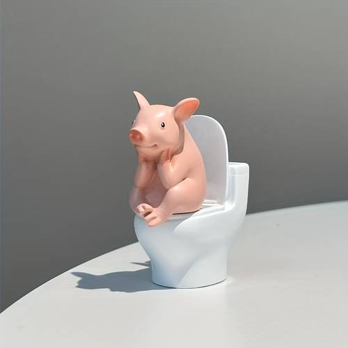 1 porquinho no sanatório - decoração de casa de banho em pvc, em secretária ou parede, exibição para escritório em casa e , decoração de casa, adições para casa de banho, decoração de casa de banho, decoração de estátua