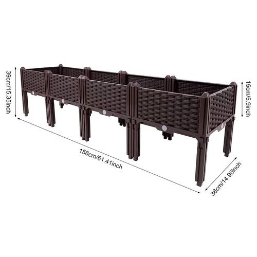 1 2 4pcs raised garden planter with legs traditional black woven plastic container outdoor gardening great for growing flowers vegetables and herbs sturdy and lightweight elevated garden planter with a versatile design