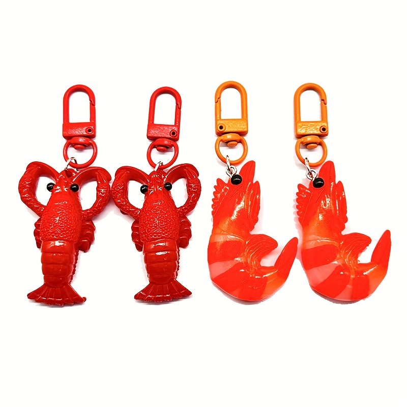 3D Simulation Steamed Shrimp Keychain. Doll Keychain, Plush Toy
