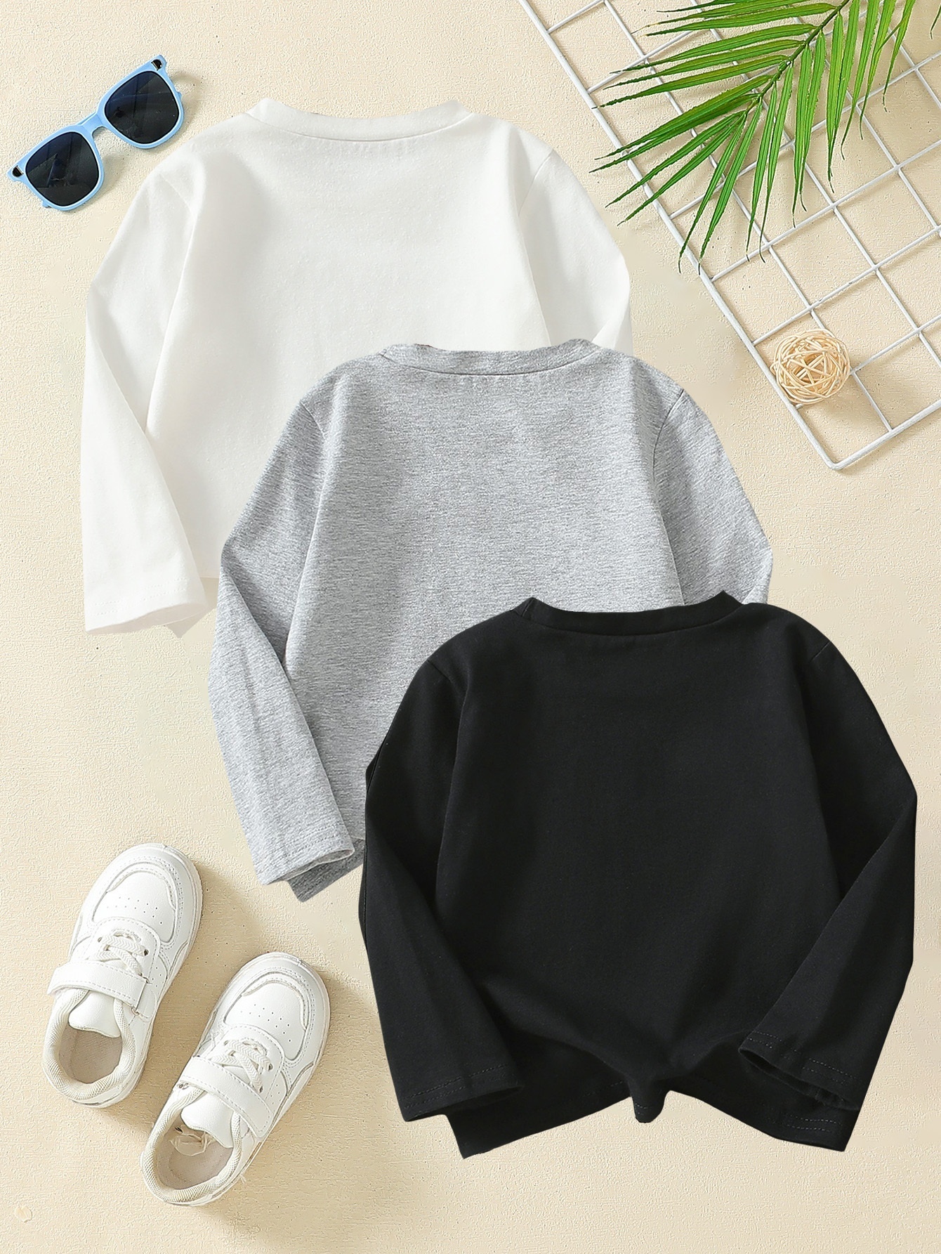 3pcs Boys' Long Sleeve Shirts with Off-Road Vehicle Print