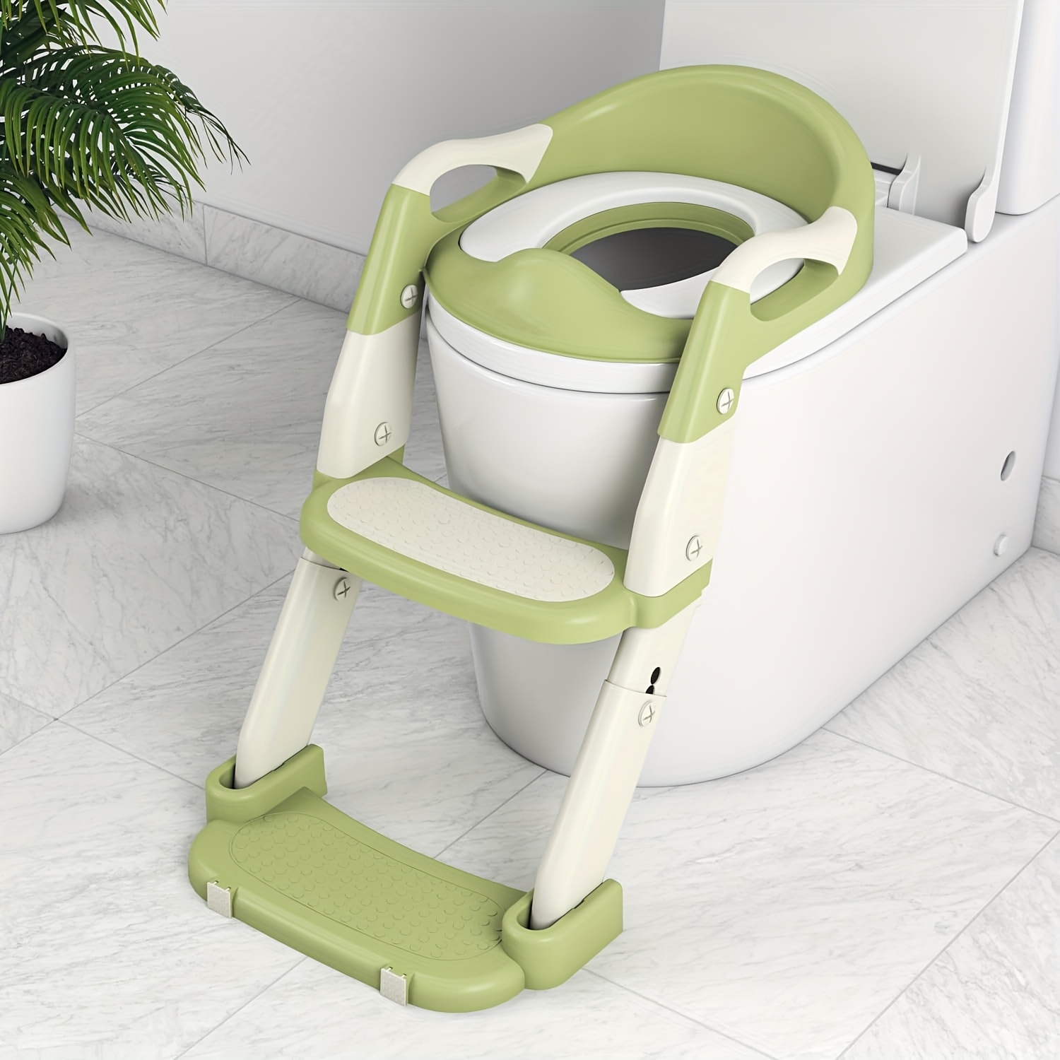 3-In-1 Potty Training Seat with Step Stool - a Foldable Toilet Trainer That Adjusts in Height, Features a Soft Cushion, And Ensures Safety And Comfort, Perfect for Kids And Toddlers, an Essential Item