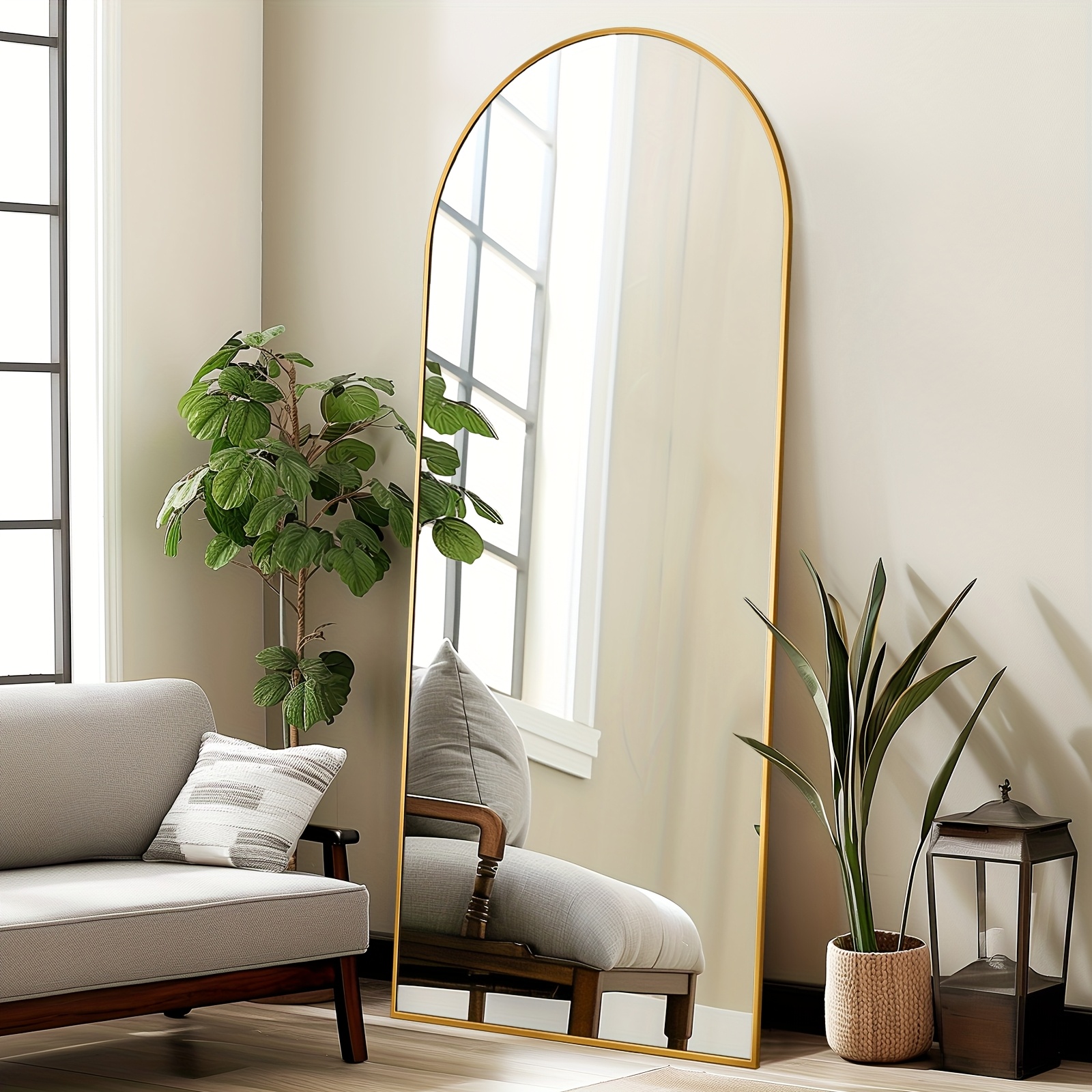 Full Length Mirror Arched Floor Mirror Freestanding, 58×19 In Floor Standing Mirror Full Body Mirror With Stand For Bedroom, Hanging Mounted Mirror For Living Room Cloakroom 24 Full Length Mirror, Arched Floor Mirror Freestanding, 58×19 In Floor Standing Mirror Full Body Mirror With Stand For Bedroom, Hanging Mounted Mirror For Living Room Cloakroom
