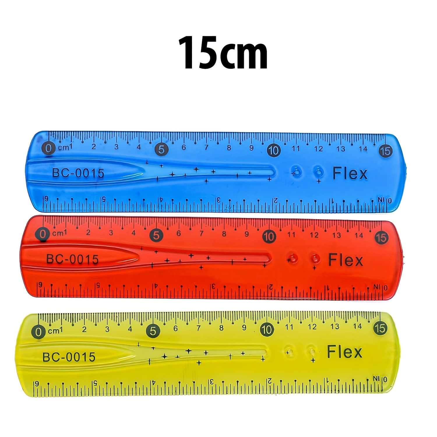 TEMU 3pcs Flexible Rulers, Semi-transparent Pvc, In Inches And Centimeters, Soft Curved Rulers For Adults, Classroom, School, Home, Office Use