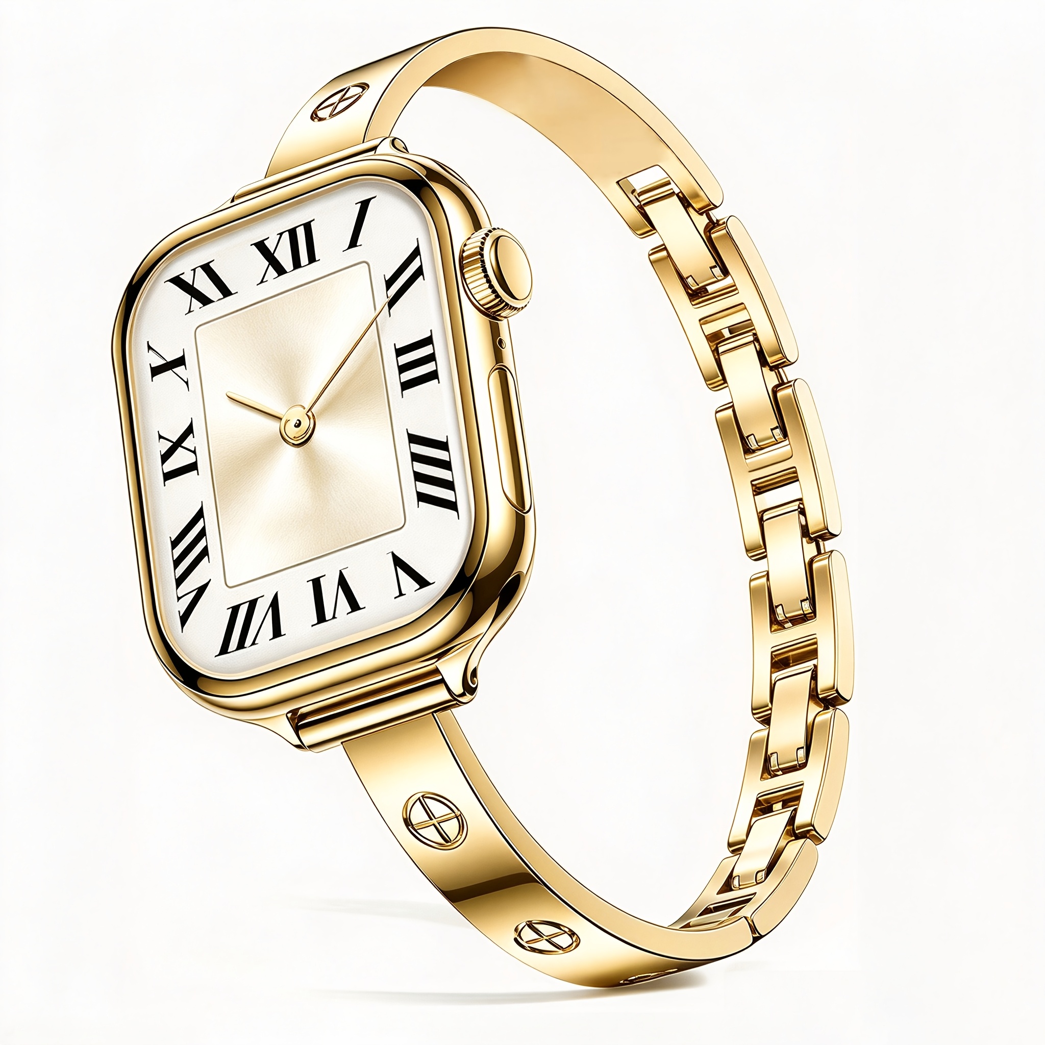 TEMU 1pc Bracelet de montre Apple Watch Slim à imprimé croix en métal tendance, compatible avec Apple Watch 38/40/41/42/44/45/46/49 mm, adapté pour