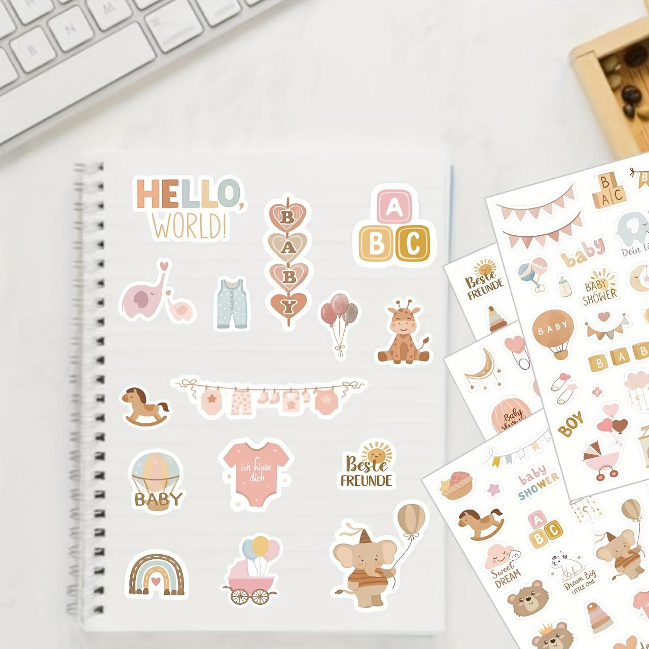 Baptism & Growth Stickers Set with 110+ English/German Record Stickers