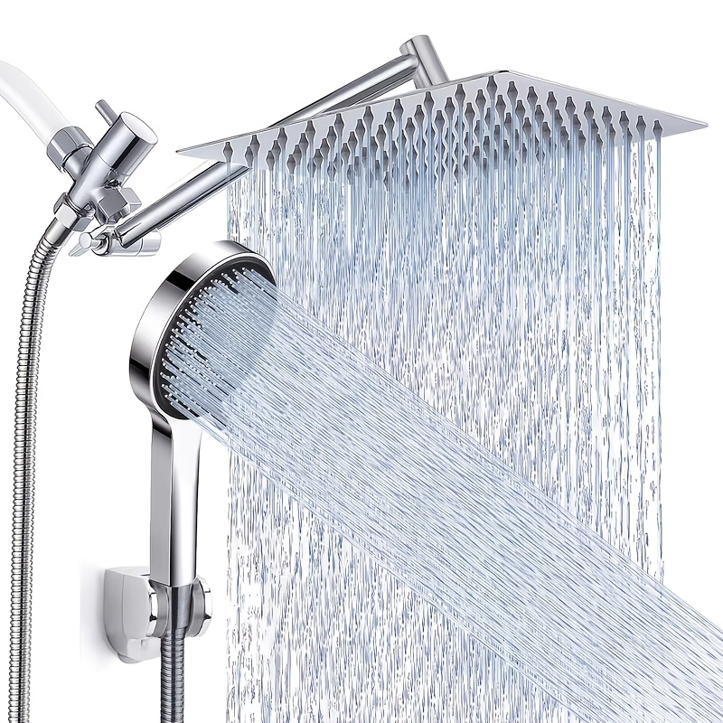 shower head high pressure   handheld shower combo with extension arm 9 settings anti leak shower head with holder height angle adjustable chrome matte black