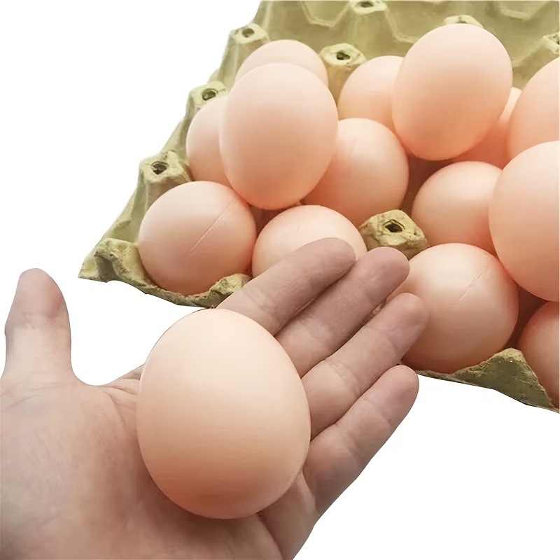 

6pcs Realistic Pink Chicken Eggs - Plastic, Nest Building & Coop Decor, Farm Animal Cage Accessories