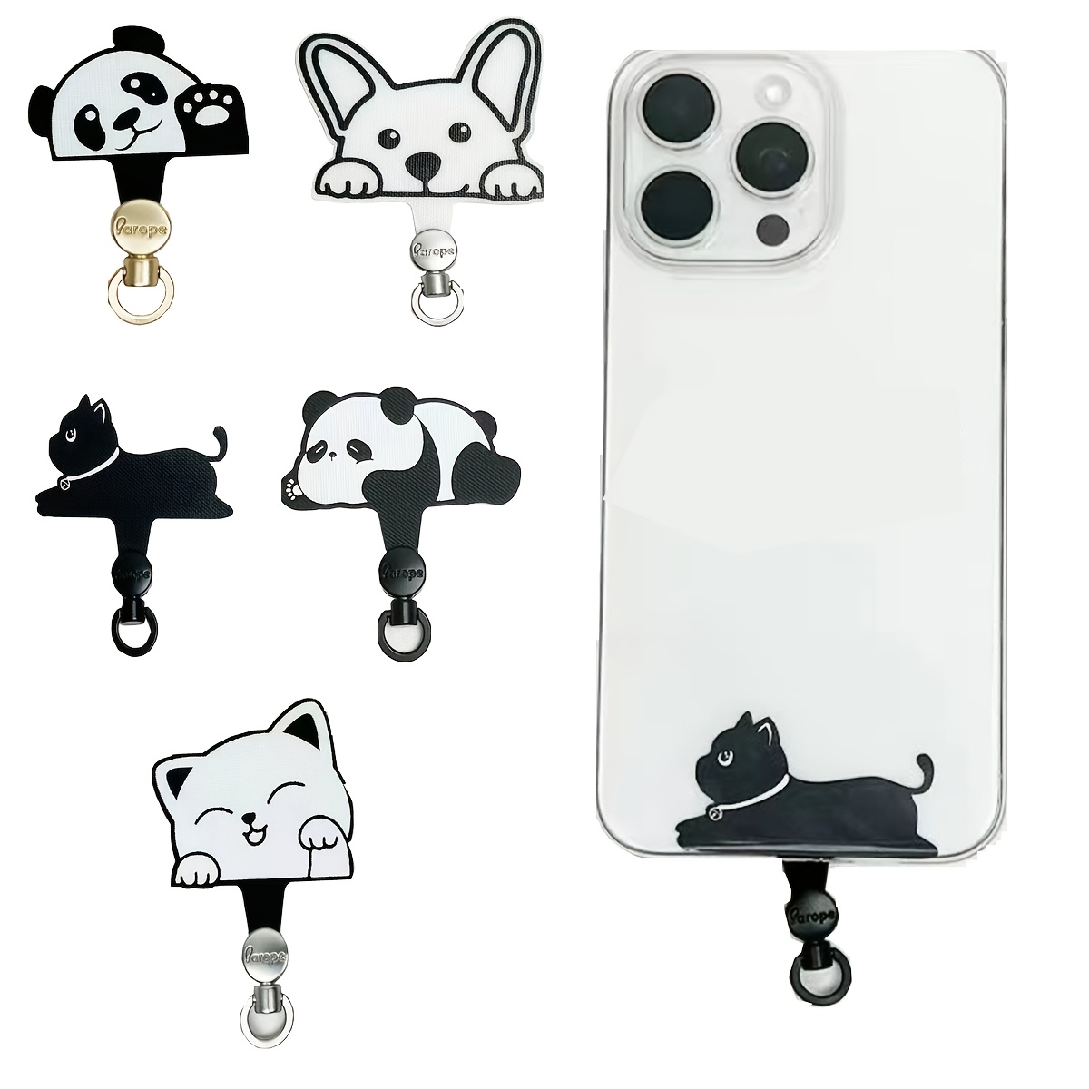 

1pc Cute Cartoon Animal Phone Tab, Universal Nylon Lanyard For Smartphones, And