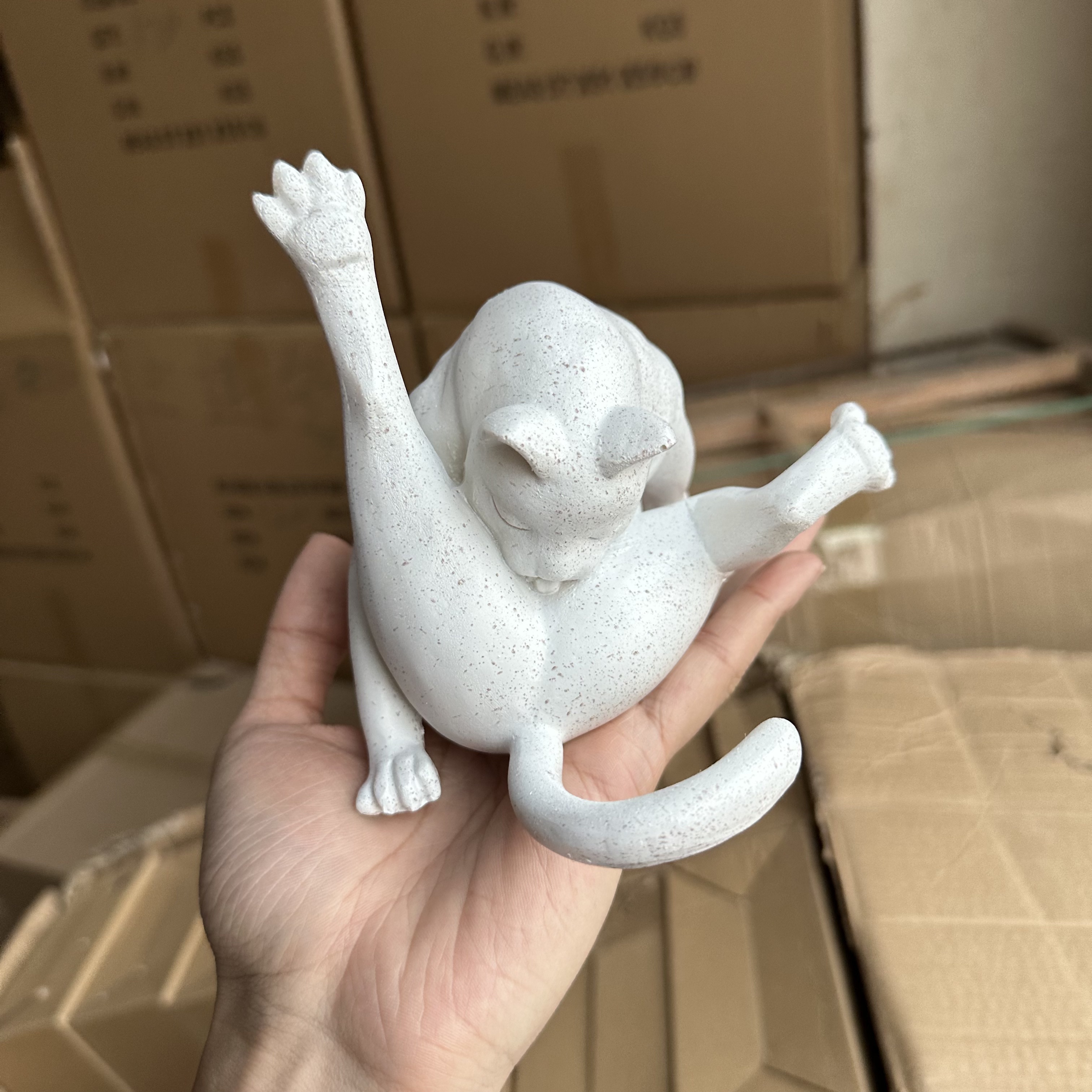 Image of 1pc Cat Resin Statue - Cute & Lifelike Outdoor Garden Decor, Perfect Desktop Ornament With , Ideal For Halloween Decoration