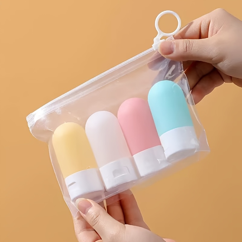 TEMU 4pcs Travel Separate Bottle Candy Color Hose Squeeze Shampoo Shower Gel Portable Empty Bottle Cosmetics Lotion Storage Bottle