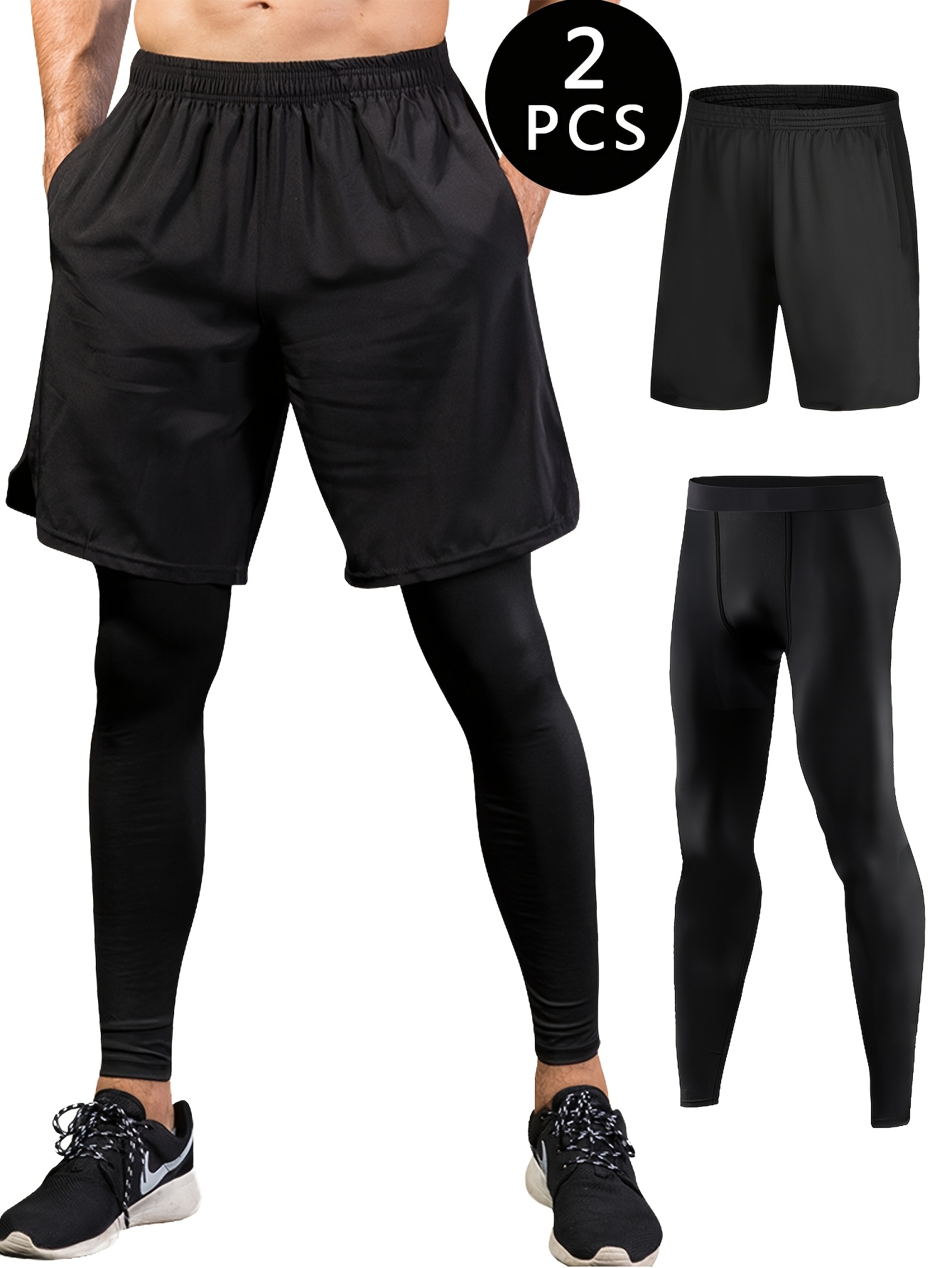 Lot De 3 Shorts De Compression Homme | Séchage Rapide, Respirant | Pour Course, Gym, Sport | 90% Polyester 10% Spandex