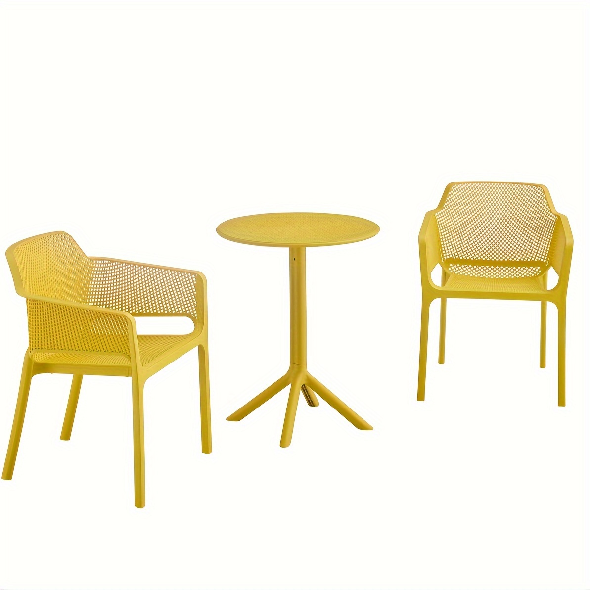 3pcs Plastic Arm Chair Bistro GRS Premium Ocean Plastic, Garden Chat Set Bistro