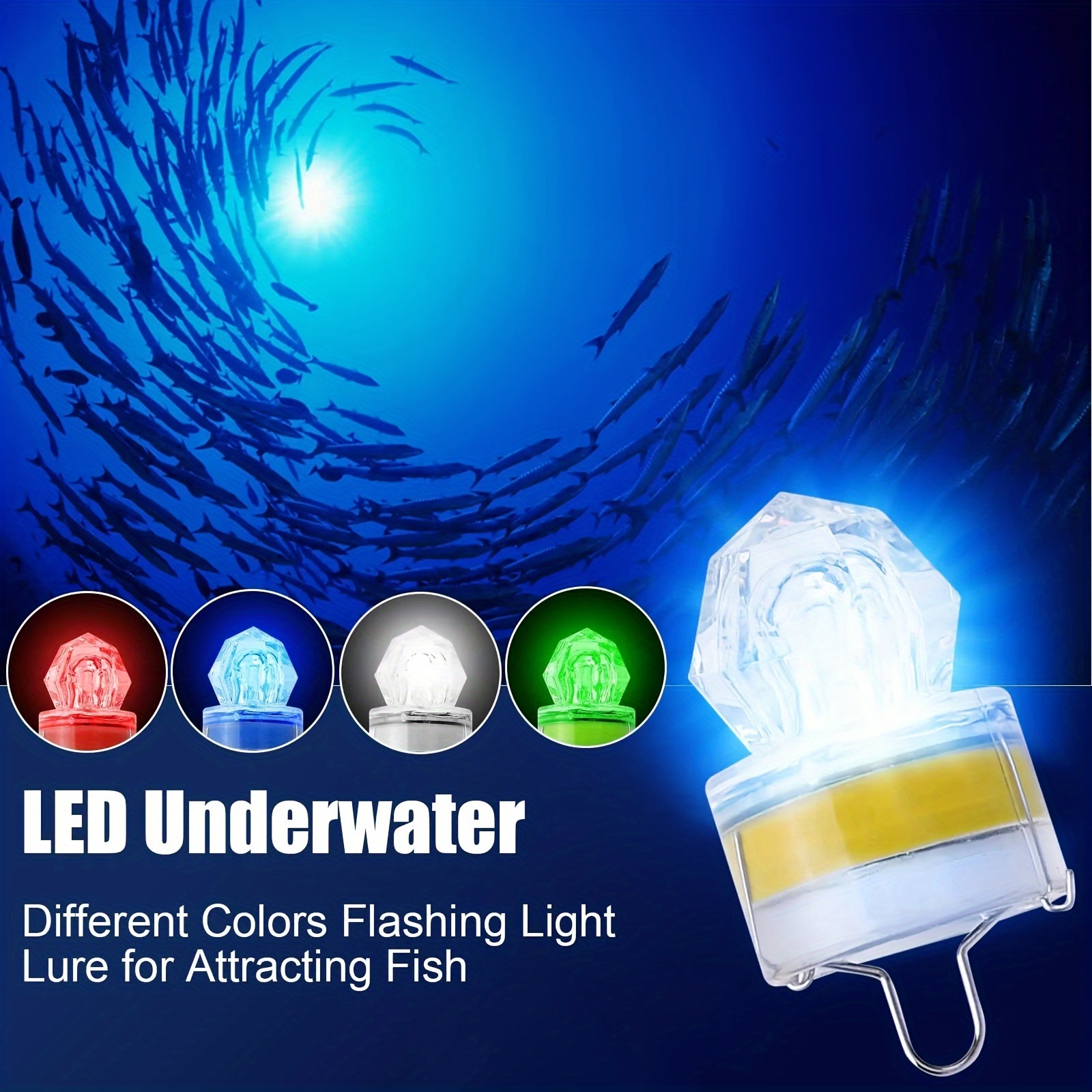 

1pc Underwater Led Fishing Light, Waterproof Lure Lamp, Night Fishing Accessory