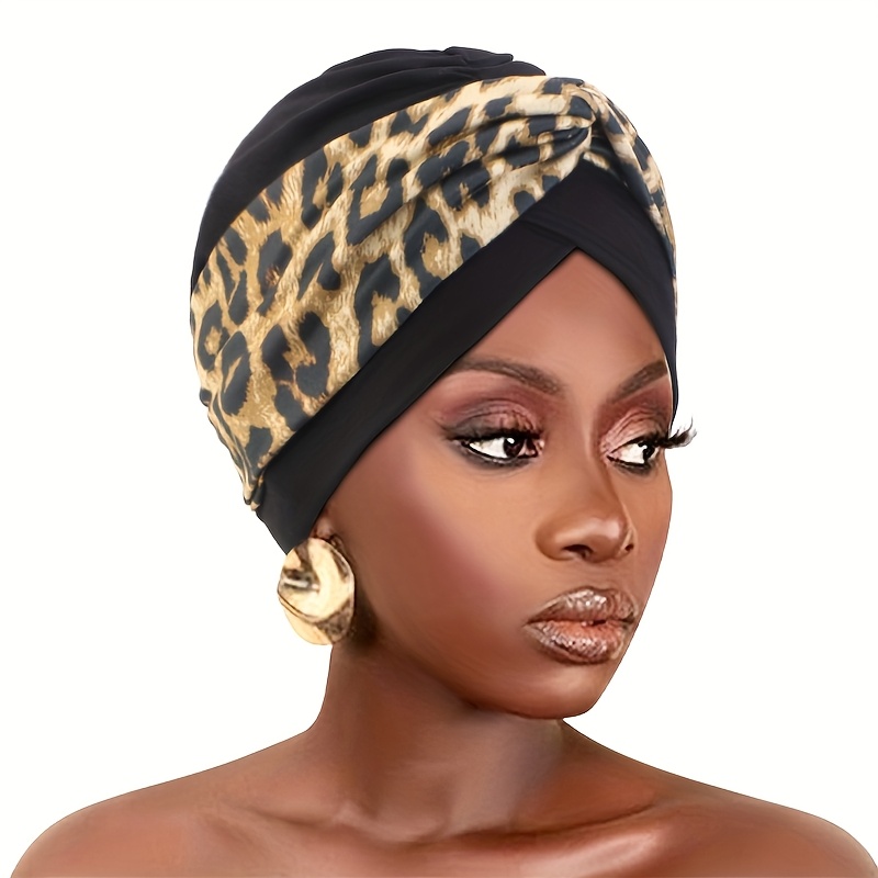 E-shop Ethnische Kopfbedeckung mit Druck, Kreuz-Stirnband, Turban, indischer Hut, arabischer Turban, gedrucktes Muster, zufällige Position