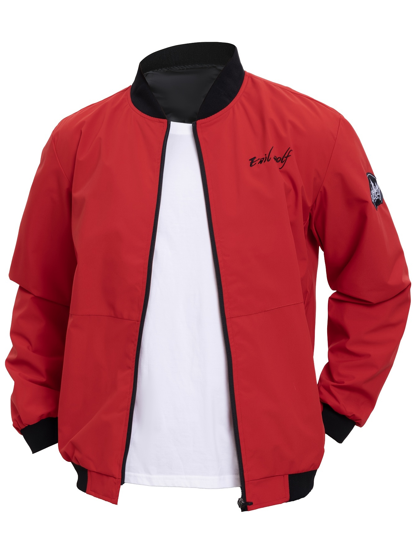 mens label patched color blocking baseball jacket casual trendy versatile coat spring and autumn outdoor clothes