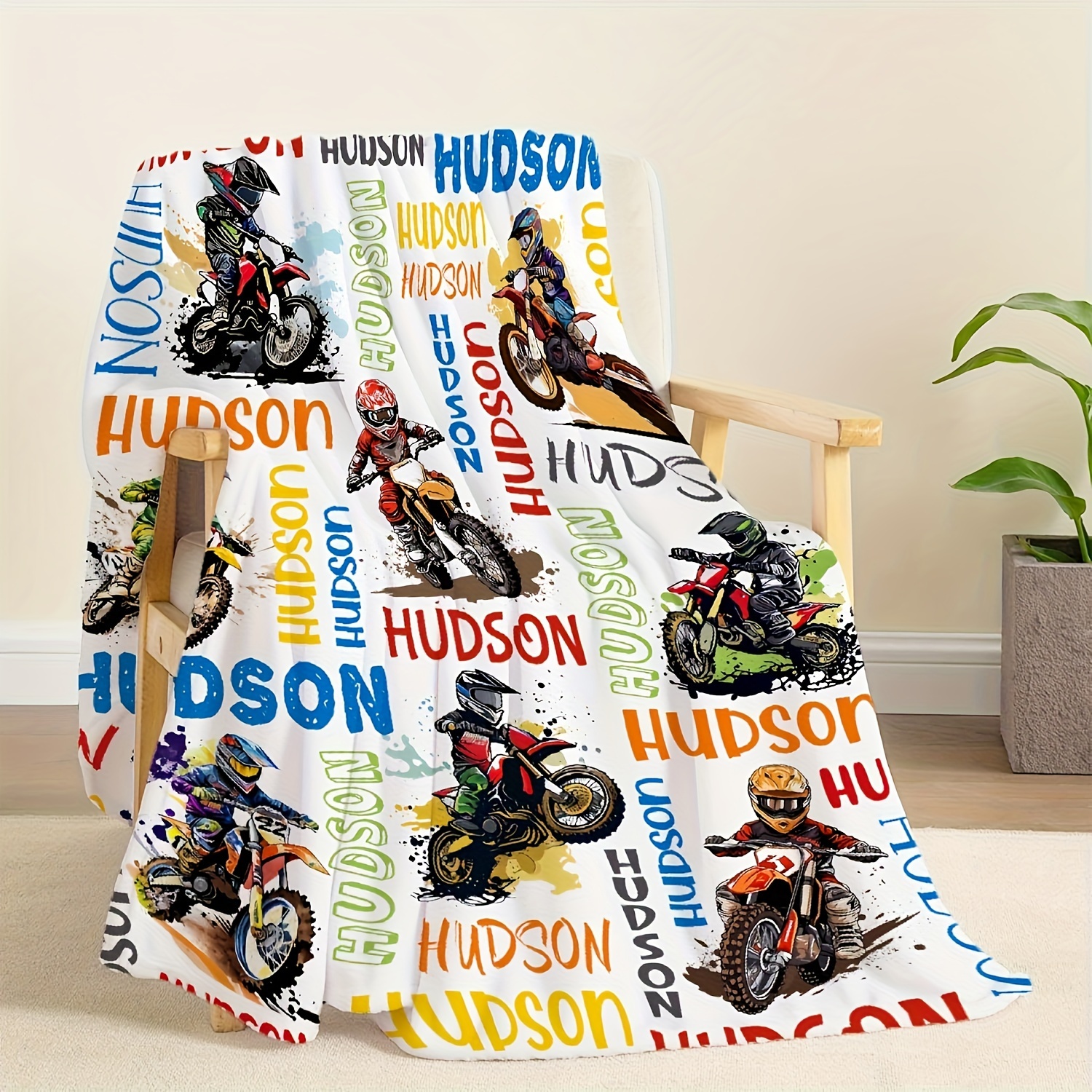 

Couverture Personnalisée pour Moto - Jeté en Flanelle Personnalisé pour Canapé, Lit, Voyage & Camping | & Chaud, Cadeau Imprimé Numériquement pour Amis & Famille