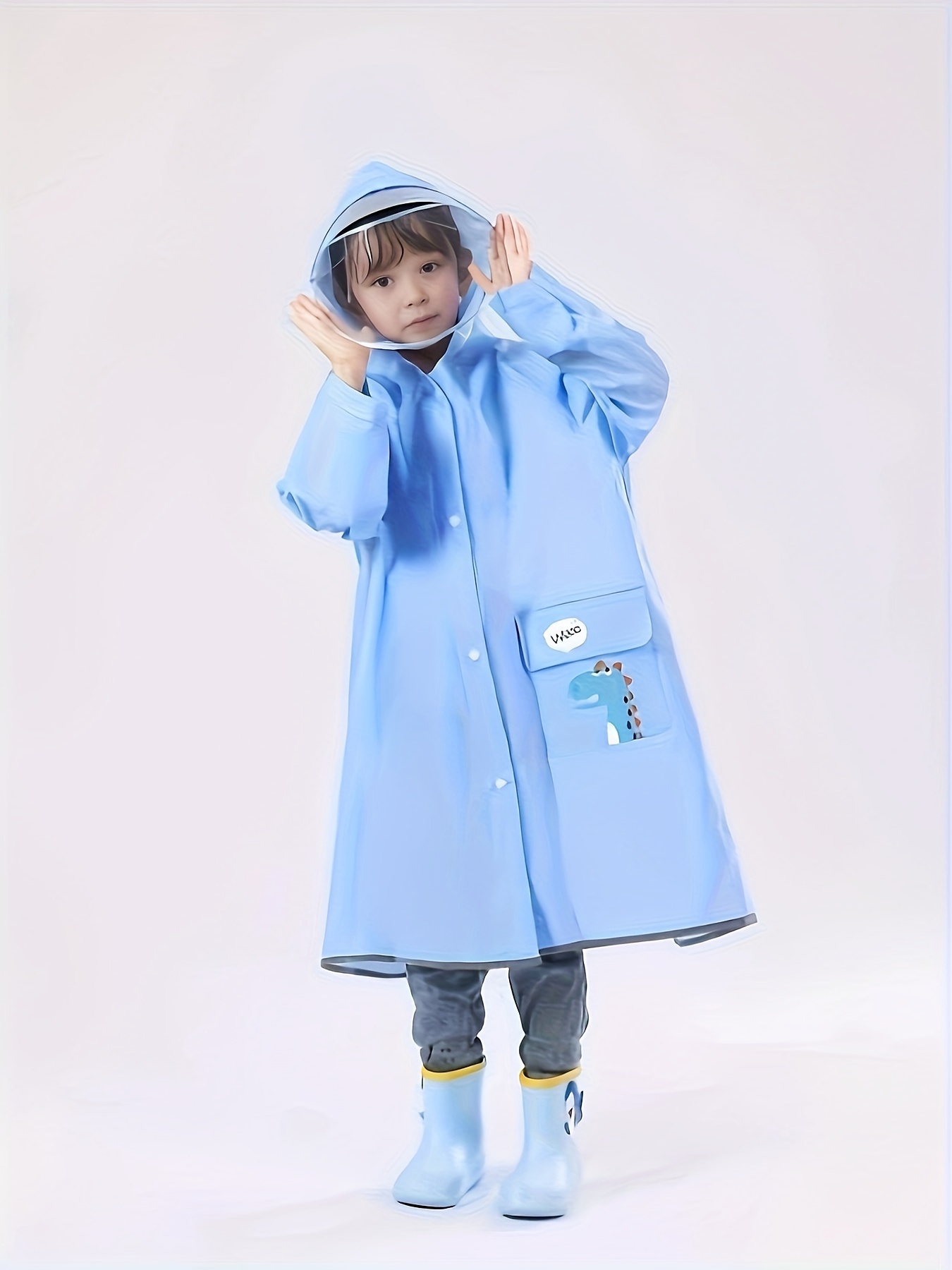 boys girls eva dinosaur pattern hooded raincoat full cover Temu