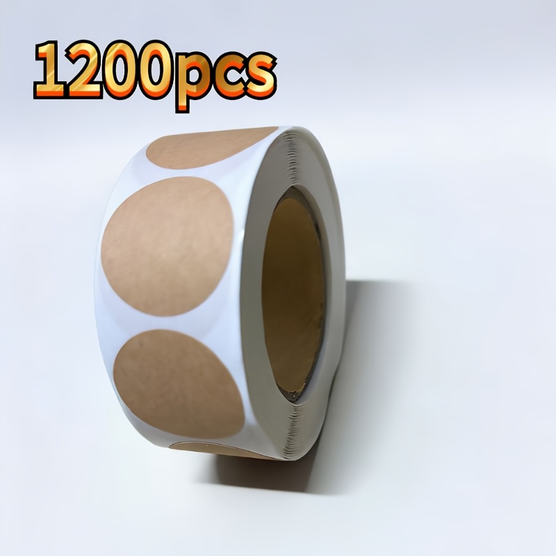 Image of 1200pcs Self-adhesive Labels - Stickers For Organizing, Labeling Food Jars, Leftovers, And Pantry Items, White Background Cork Design Self-adhesive Labels | Natural Texture Labels | Paper Labels