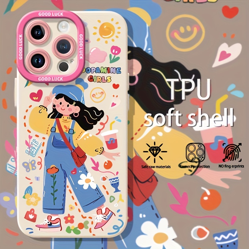 TEMU Custodia per telefono - Custodia colorata progettata per iPhone 16 Pro Max/15/14 PLUS/13/12/11, con superficie opaca facile da pulire, design