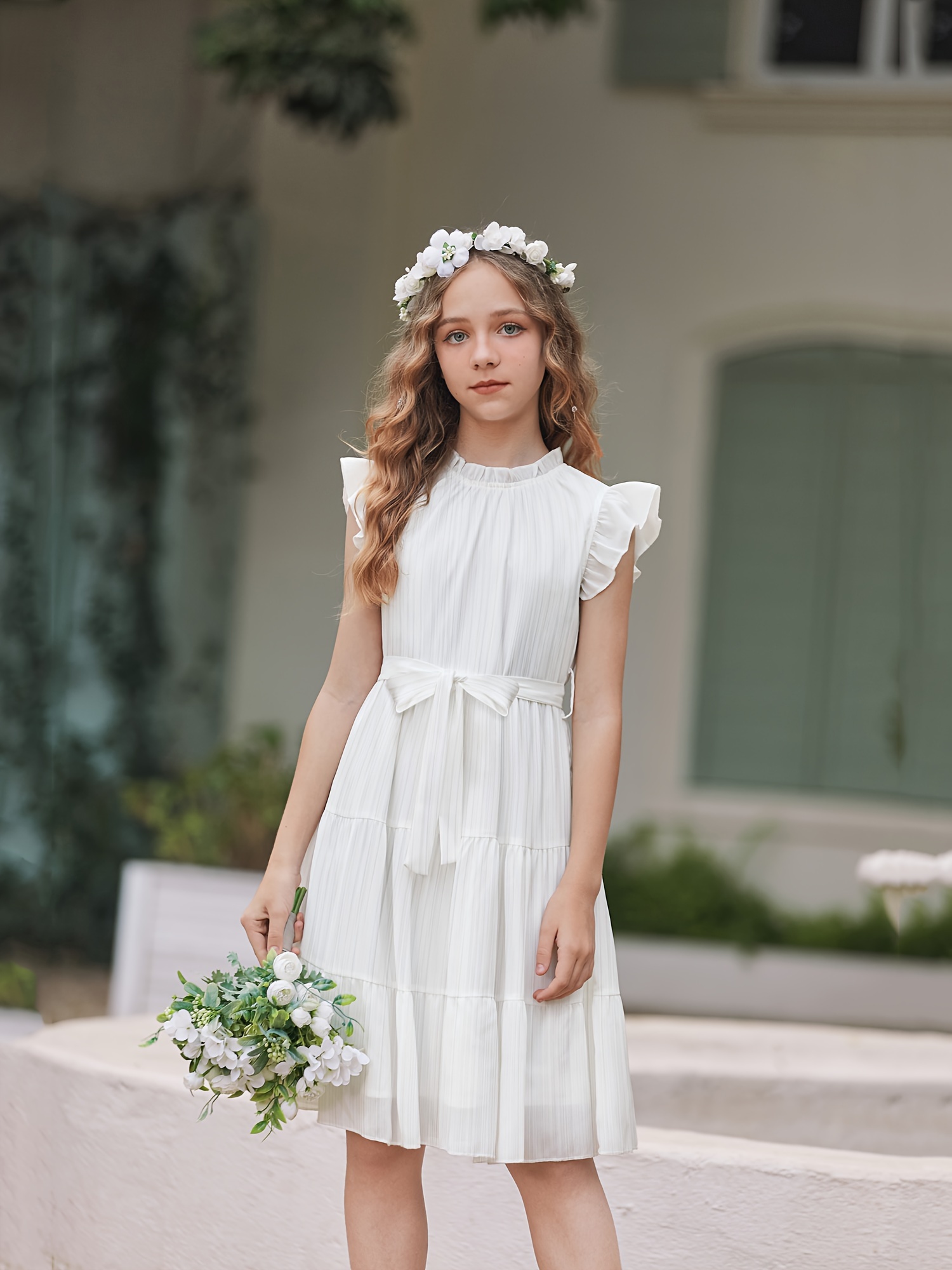 girls white dress Shine Like A Pearl White Smocked Dress by Classic Whimsy - Girls Dresses