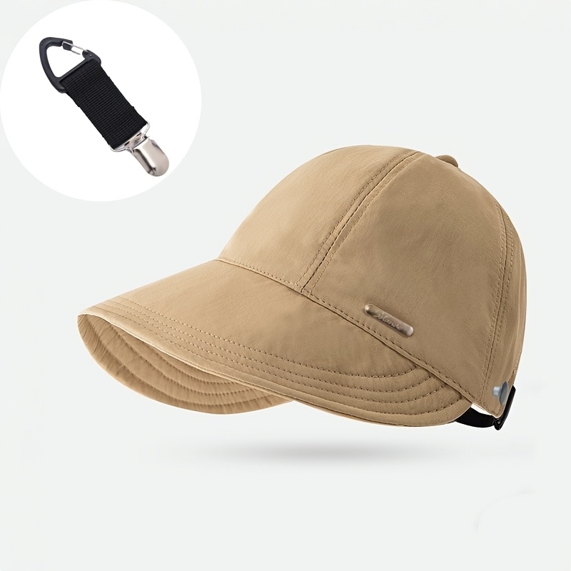 TEMU 1 Set (women's Summer And Hat Anti-loss Clip), Casual And Versatile With Wide Brim And Ponytail Opening Design, Breathable And Comfortable For