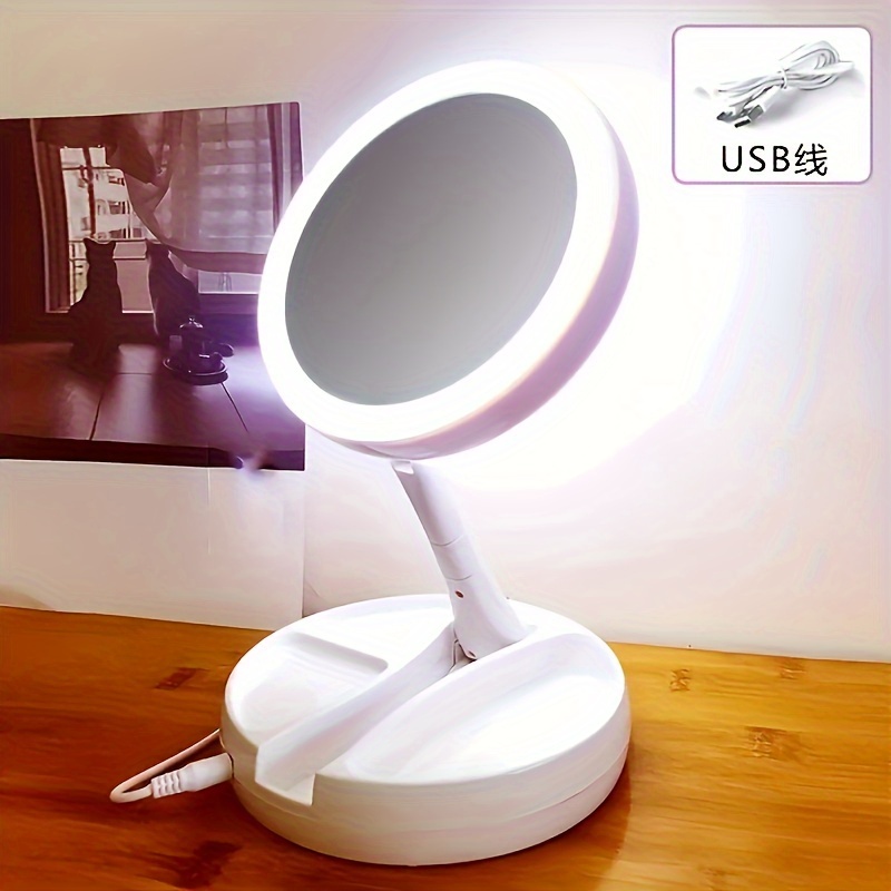 

Led Illuminated Makeup - 1x & 10x Magnification - Portable, For , Usb/, For Tables And Cosmetic Use