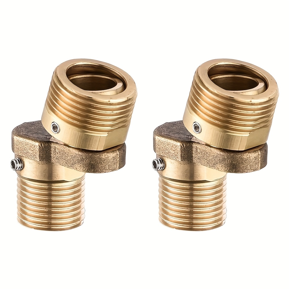 Image of 2pcs Brass Adjustable Angle Mixing Valve, Beveled Arc Foot Curved Foot Faucet Water Connection Valve, Shower Faucet Adapter, Faucet Installation Additions
