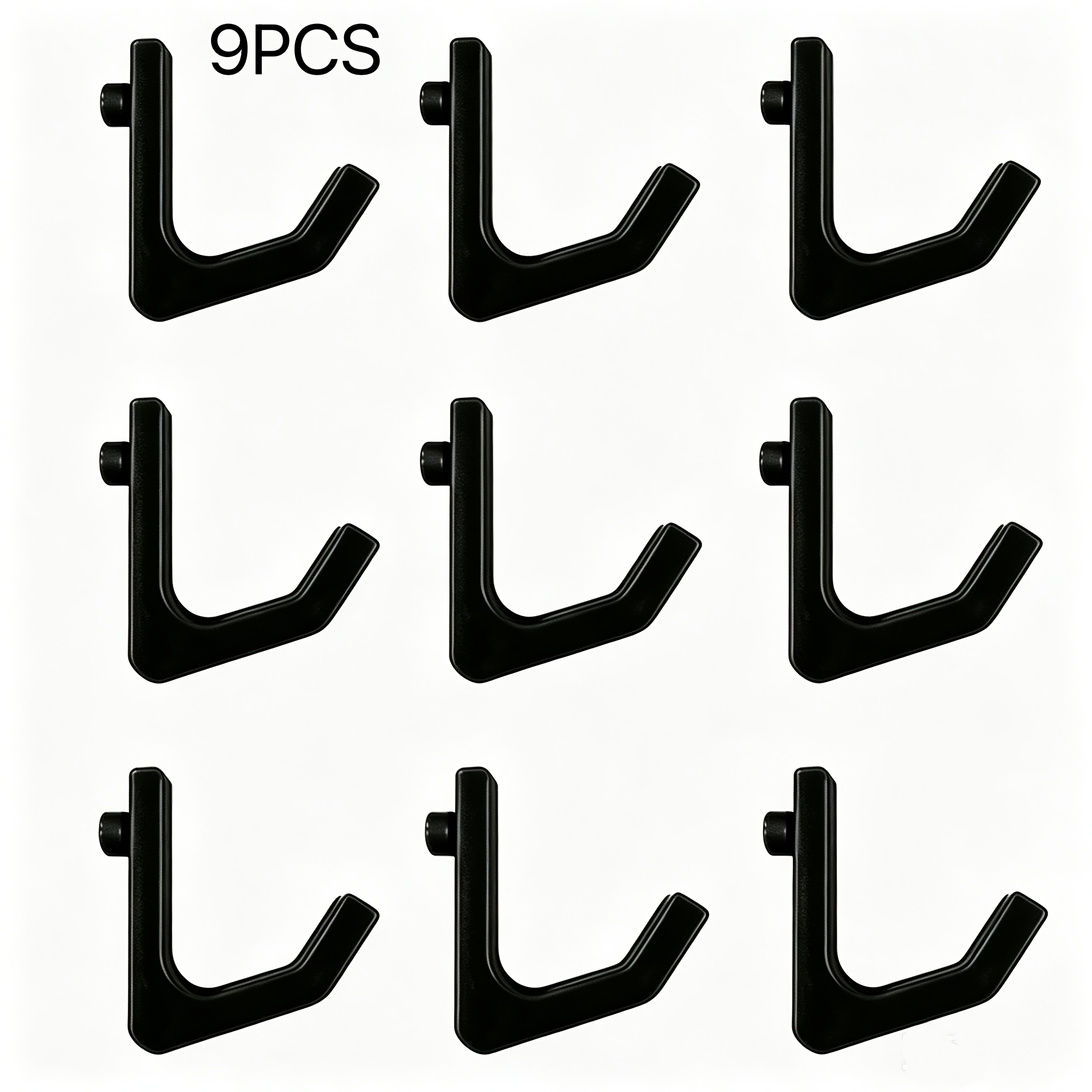 TEMU 9pcs Heavy-duty Wall Hooks Suitable For Storage Racks, Capacity Hooks With Brushed/polished, Wall-mounted For Shelves, Garages, , - Compatible