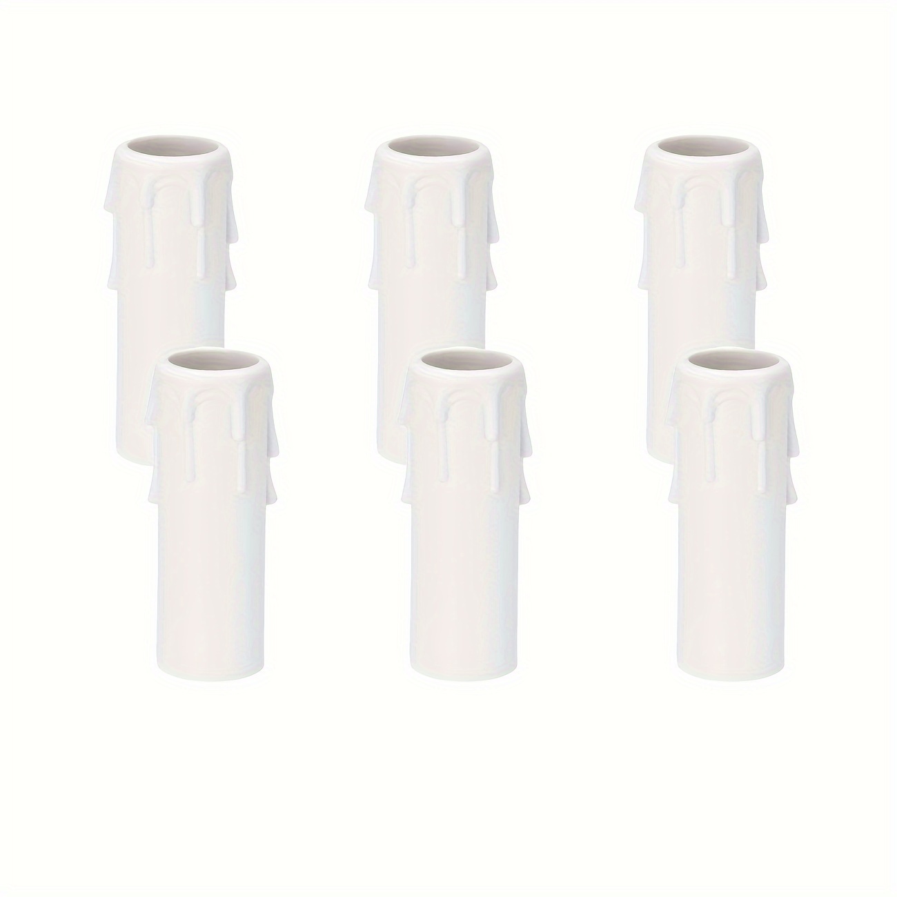 

6pcs E12 Candle Socket Covers, 4-inch White Plastic Candelabra Base, Fit For Chandeliers & Lamps - No Wiring Needed