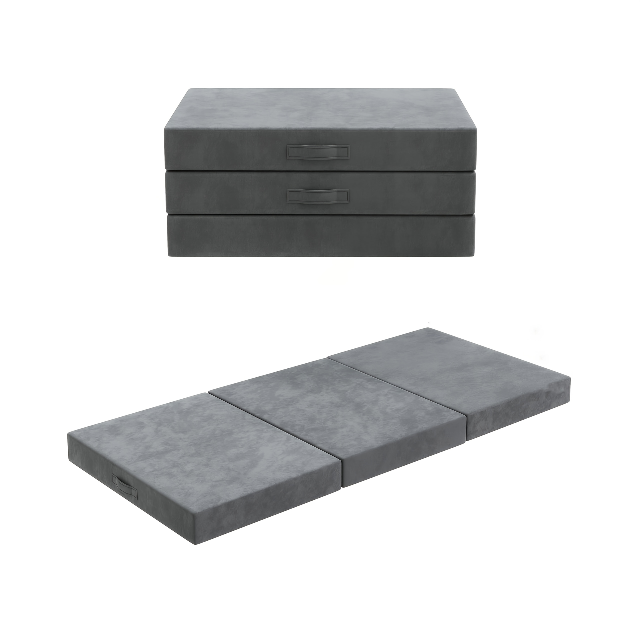 Image of Foldable Mattress - Memory Foam Guest Mattress With Washable Cover, Portable Floor Mattress For Travel And Camping, Space-saving Foldable Design, Non-slip Bottom, Suitable For Home And Outdoor Use