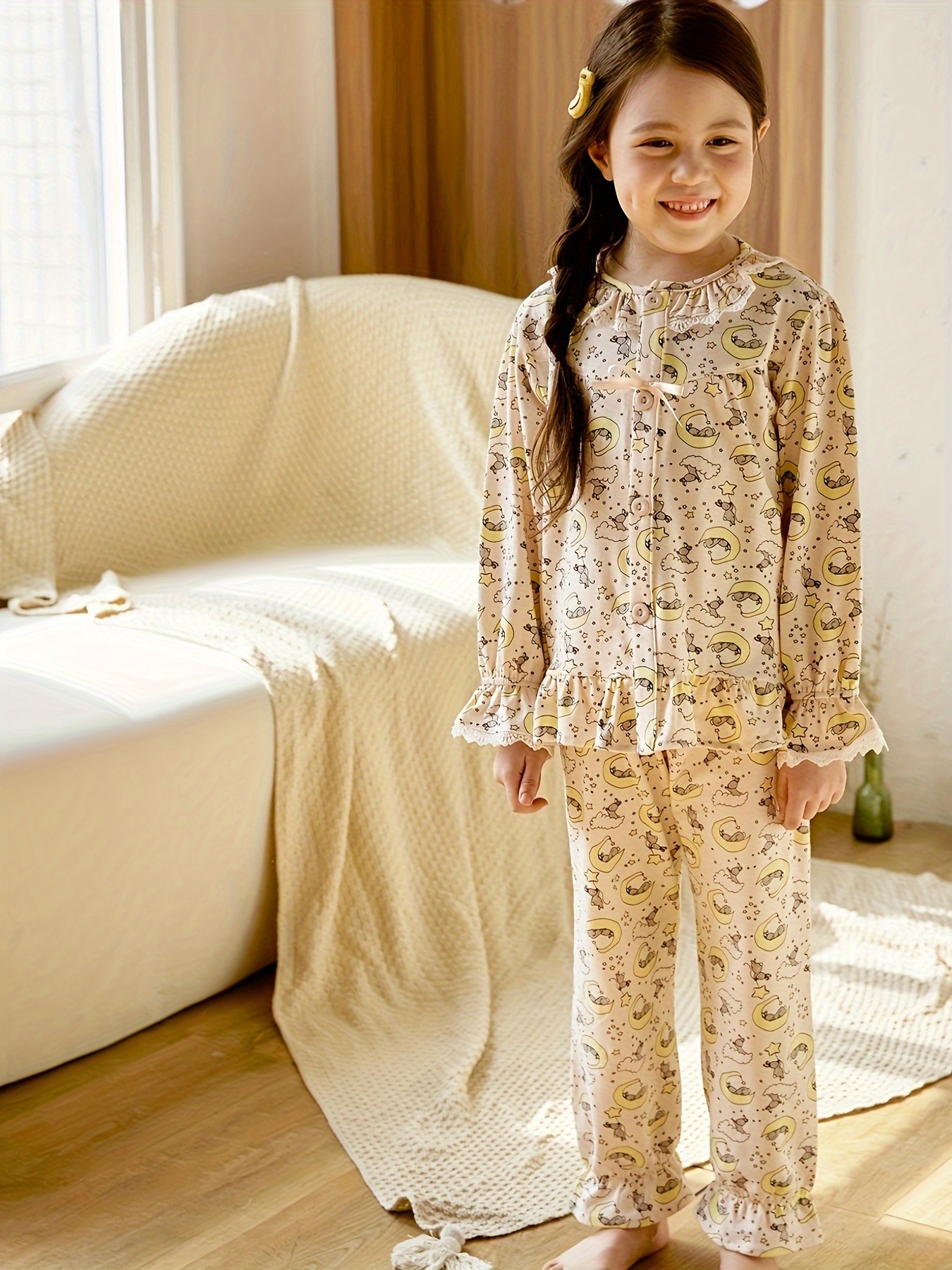 American Doll Pajamas Set Cartoon Panda Pattern Clothes - Temu Canada