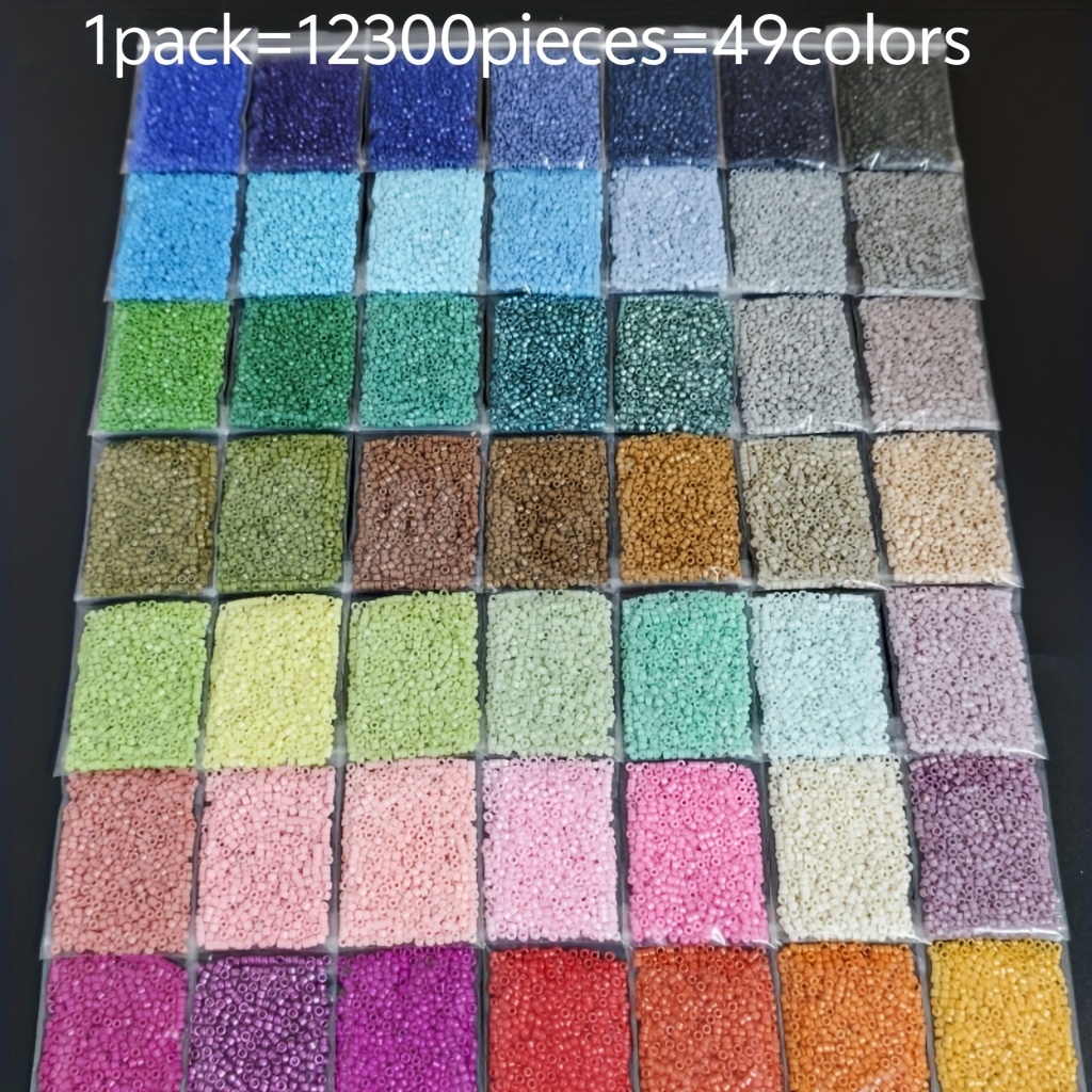 TEMU 12300pcs 2.5mm, 49 Colors Bohemian Style High Quality Uniform Mini Beads Loose Beads For Jewelry Additions Materials Suitable For Handmade
