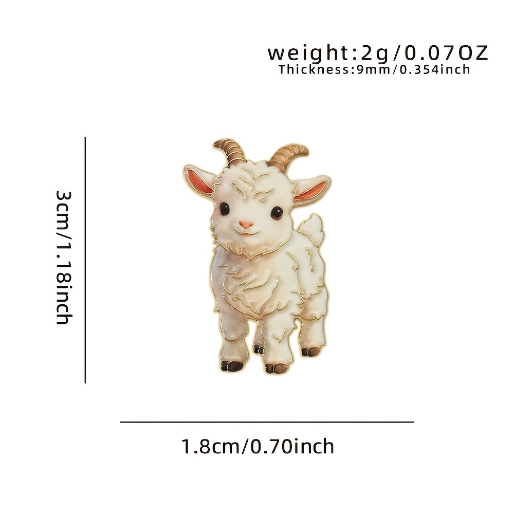 TEMU 1pc Solevdo Adorable Lamb Enamel Pin Badge - Cute Goat Suitable For Bags, Hats, Jackets, Backpacks, Jackets | Goat-shaped Accessory Gift For &,