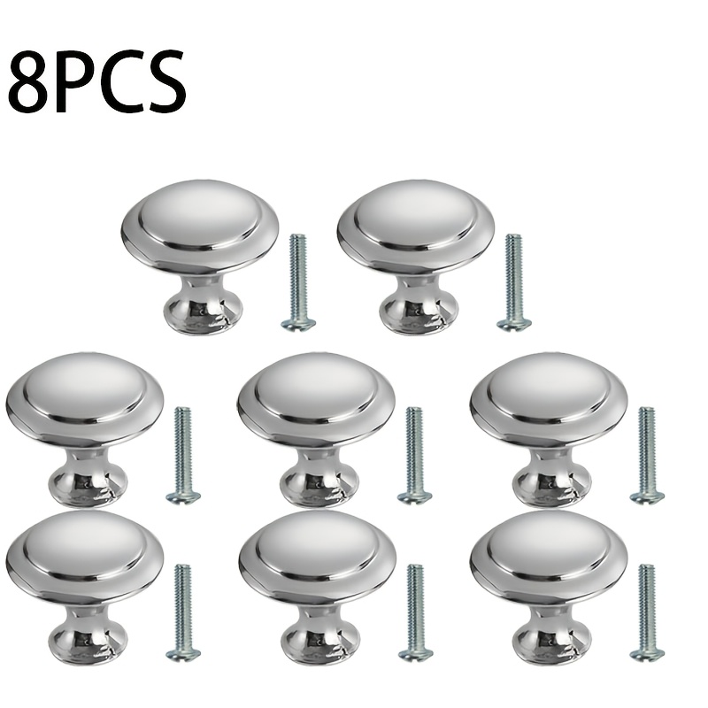 TEMU 8pcs Set Of Kitchen Cabinet Knobs And Drawer Handles, With Mounting Screws, Rust-proof And Durable, With Rounded Edges, Suitable For Cabinet