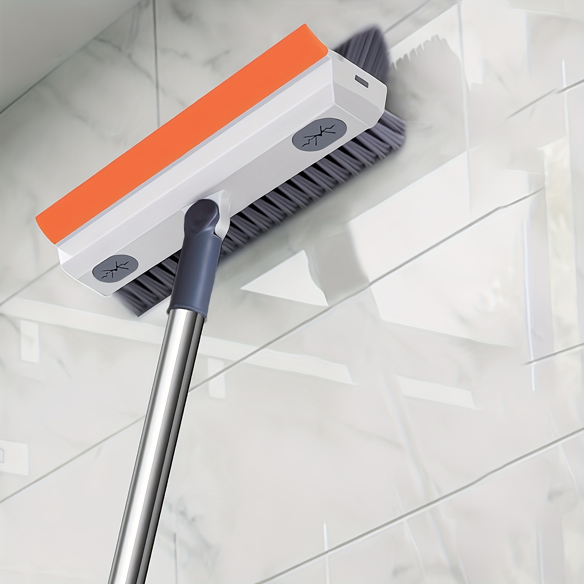 E-shop einziehbare Fliesen- Badezimmer-Scheuerbürste, bequem zu reinigen, mit integriertem Flüssigkeitsspender, ideal für Wohnzimmer, Toiletten,
