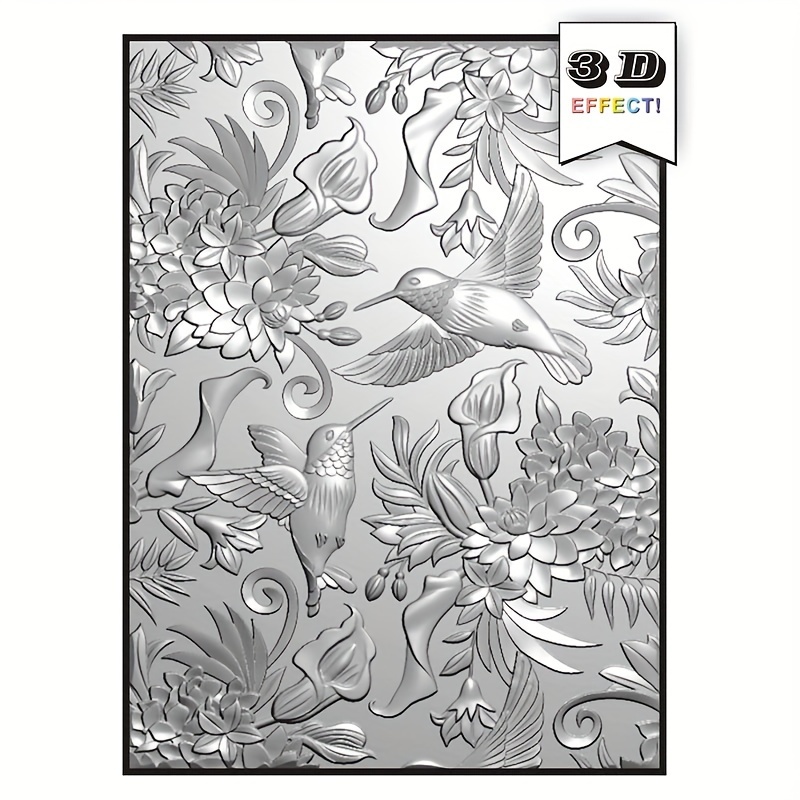 

Exotic Floral & Bird 3d Embossing Folder - Transparent Plastic For Diy Scrapbooking, Card Making & Crafts