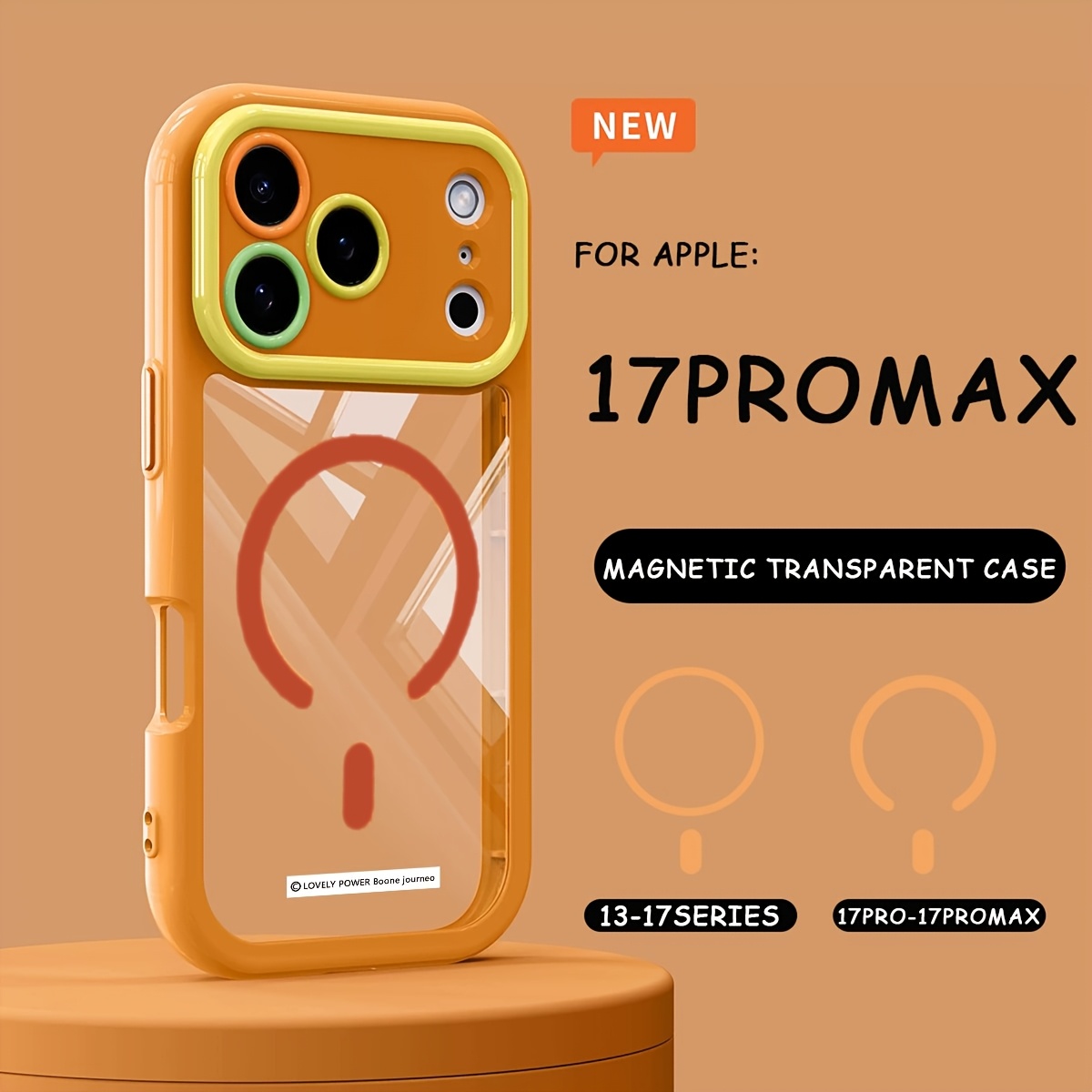 TEMU para teléfono: nueva 2026, carga inalámbrica, con bobina magnética, de , para iPhone 17/17 Pro/17 Max, anticaídas, panel trasero transparente,