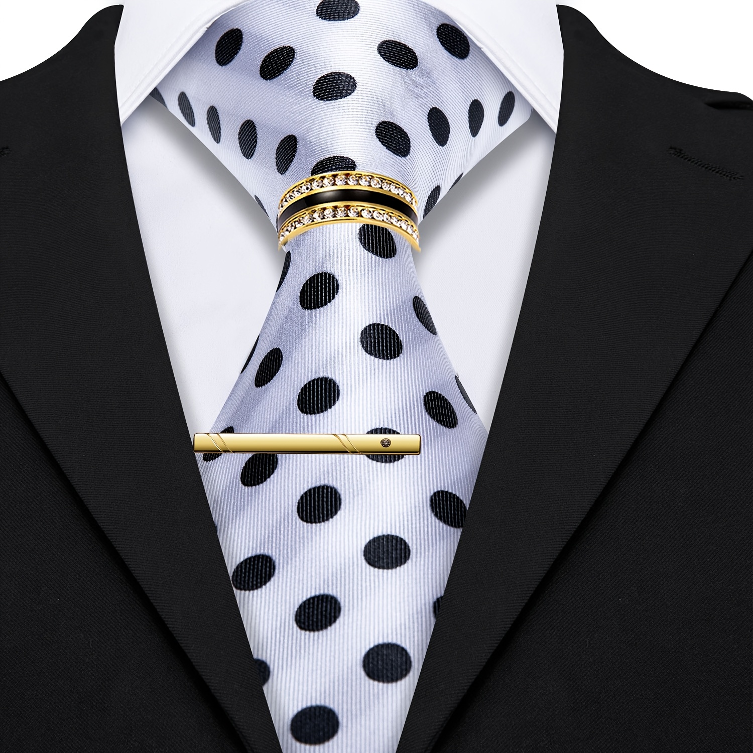 Men's White Jacquard Tie, For , Weddings And Business Occasions For Formal Events And Gatherings
