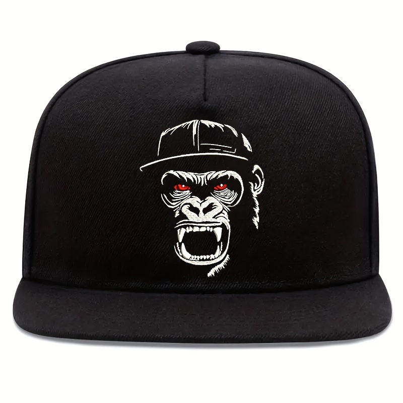 

1pc Unisex Sunshade Breathable Adjustable Baseball Cap With Gorilla Animal Embroidered For Outdoor Sport