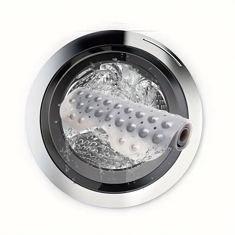 1pc easy clean non slip bath mat with suction cups durable textured shower bathtub safety rug white ideal for bathrooms bath mats for bathroom Product details 1