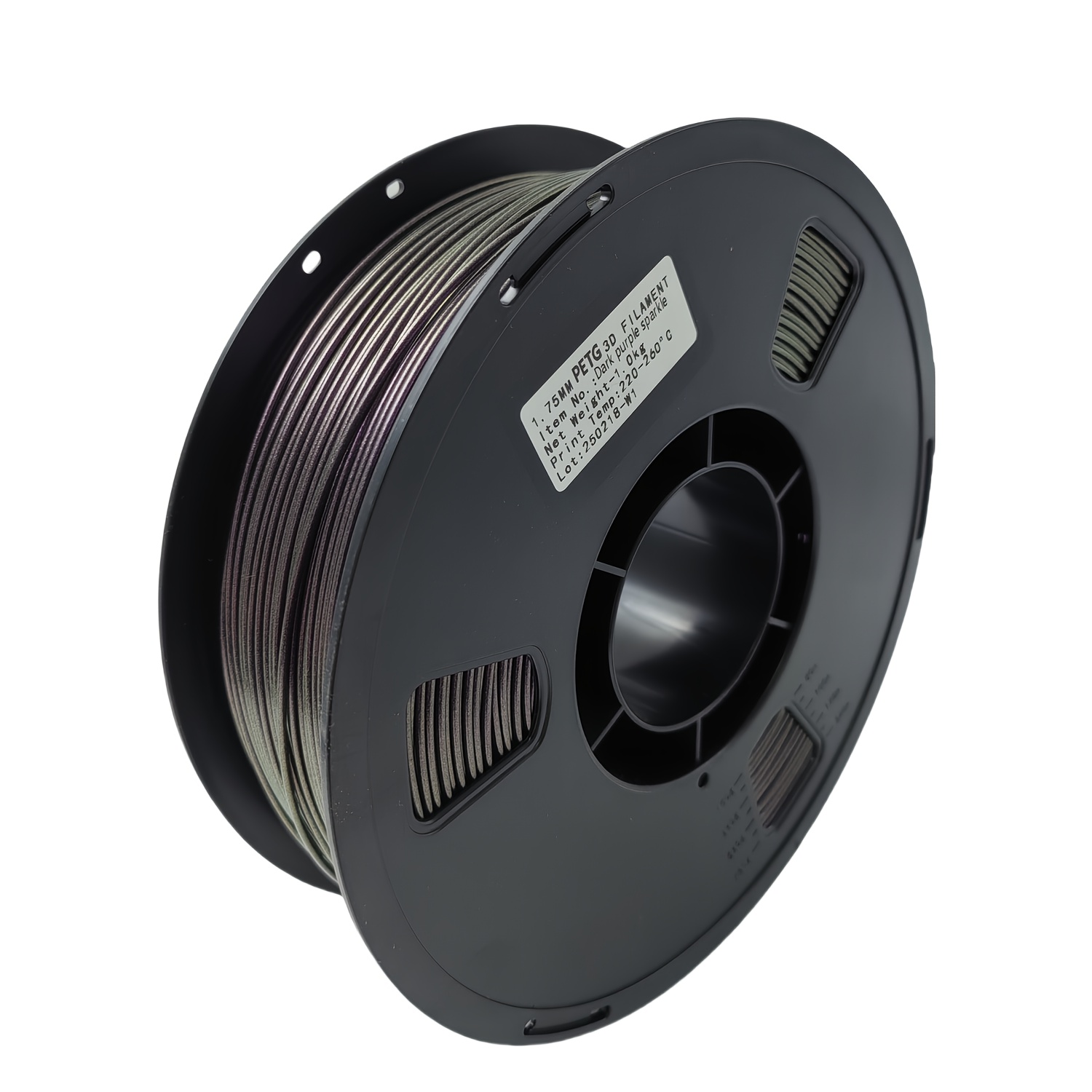 Image of 1kg (2.2lbs) Chameleon Color-changing 3d Printer Filament - 1.75mm Petg Dark Purple Sparkle, +/-0.03mm Dimensional Accuracy, Light-responsive For 3d Printing