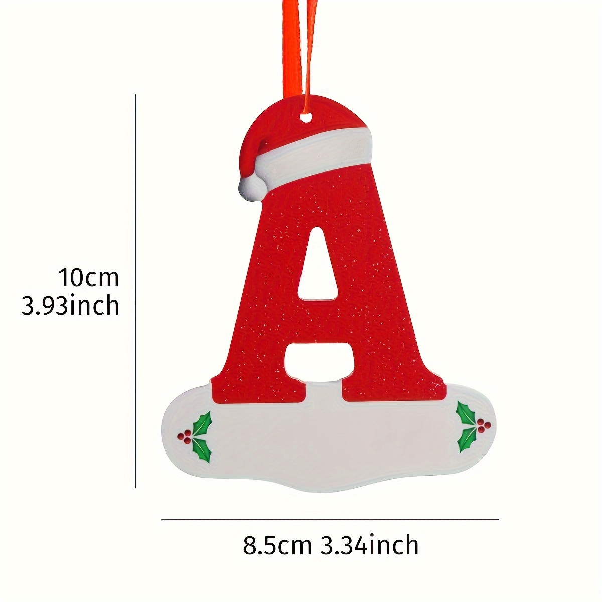 TEMU 1pc Pvc Christmas Tree Decor Letter Pendant, With Santa Hat, Letter Home Decor Hanging Ornament, For Holiday Message, Featherless Vinyl Seasonal