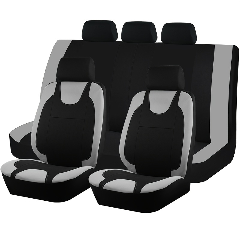TEMU Fundas para Asientos de Coche, Cojín para Todas , 9 piezas, 2 Fundas para Asientos Delanteros, 1 para Respaldo de Asiento Trasero y 1 para