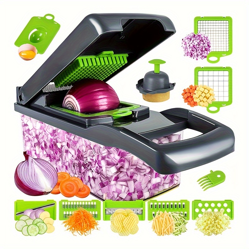 

1set 14-in-1 Vegetable , Multifunctional Vegetable And Fruit , Manual Food For Home Use, , Safe And Your Hands, And , Cooking Auxiliary Kitchen Supplies