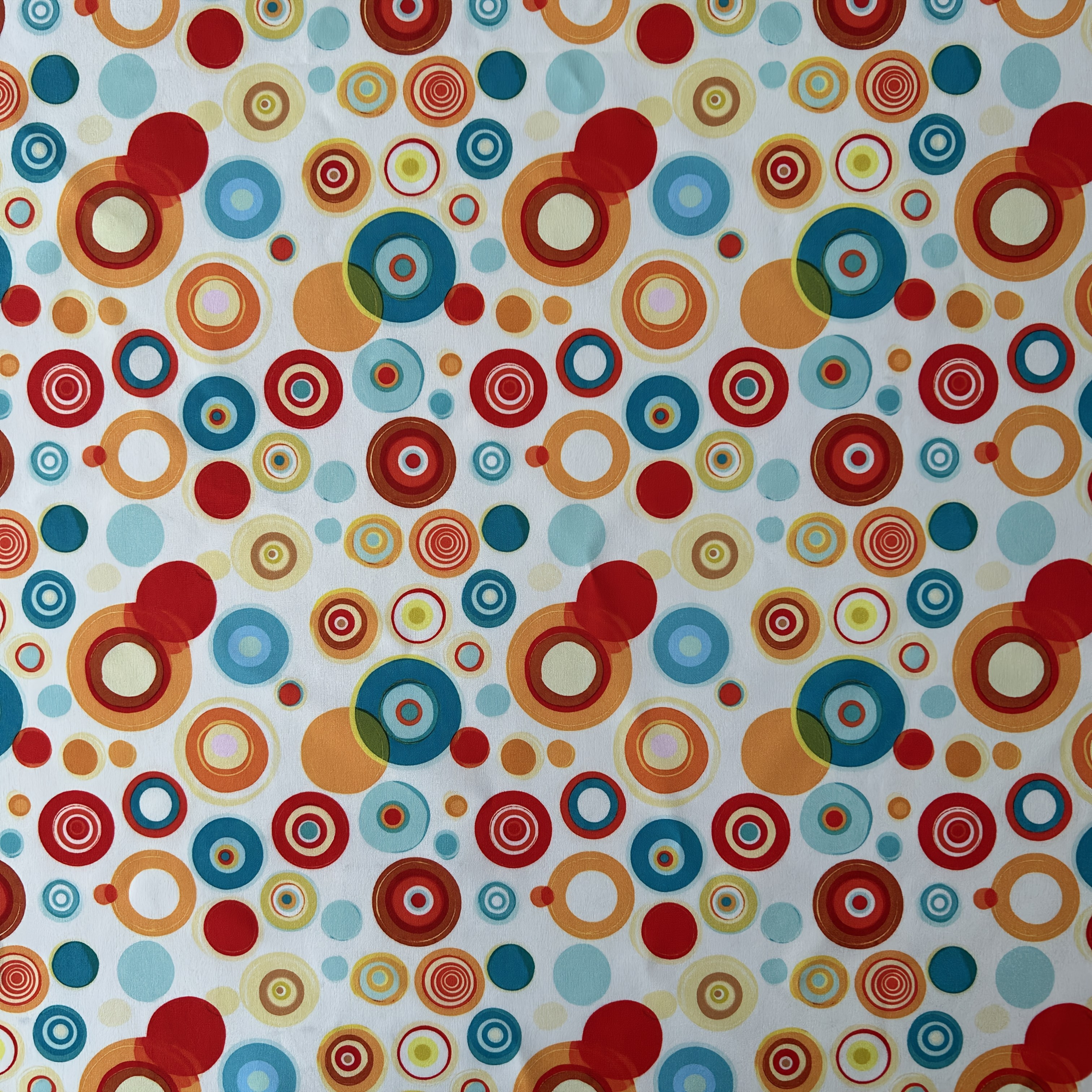 TEMU A Pre Cut Exquisite Colorful Circle Printed Fabric, With Colorful Circles To Art Feel, Like A Flowing Color Vortex, Suitable For Clothing, Bag ,