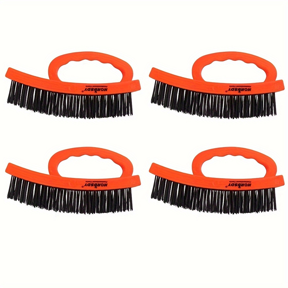 TEMU 4-pack Durable Steel Wire Brush 165cm Long With Comfortable Handle For Rust And Scratch Removal