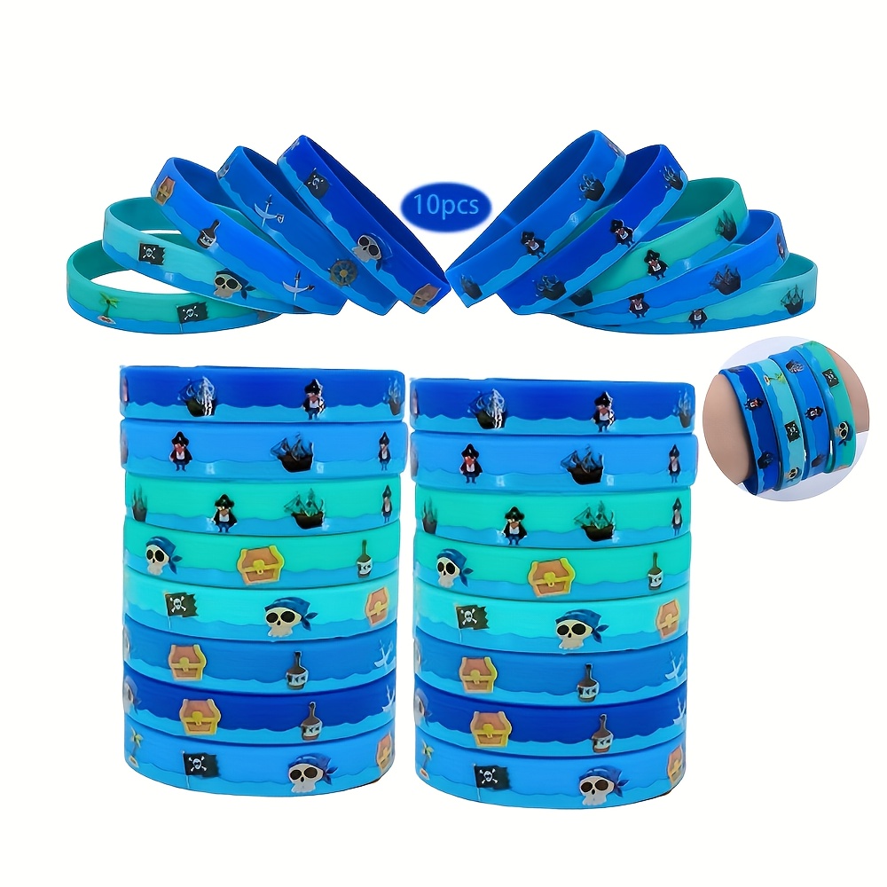 E-shop Geschenk für Sie/Ihn – 10er-Set Piraten-Party Armbänder, Piraten-Themen Armbänder, Partyzubehör Accessoires für Geburtstagsfeiern von Männern