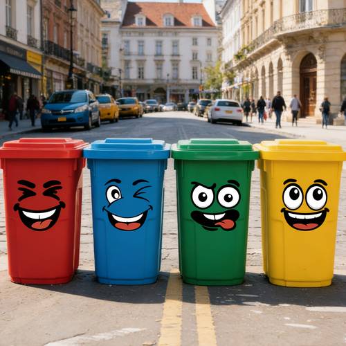 4er-set cartoon gesichtsaufkleber - selbstklebende, ablösbare aufkleber für kunststoff- & glänzende oberflächen, lustige wohnkultur für mülltonnen, wände, toiletten & kühlschränke, verdeckt wandfehler