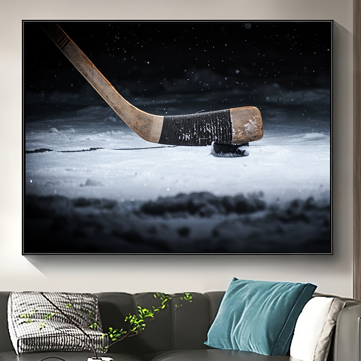 

1pc Ice Hockey Scene Canvas Poster - Vibrant Sports Wall Art, Ideal Gift For Hockey Fans, Waterproof & Fabric Print, Living Room, Bedroom, Office Decor,