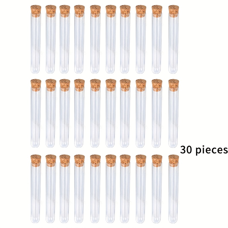 TEMU 10/20/30pcs 15x150mm Clear Glass Test Tubes With Cork Stoppers, Diy Crafts, Suitable For Wedding Gifts, Plants, Bath Salts, Party Decorations,